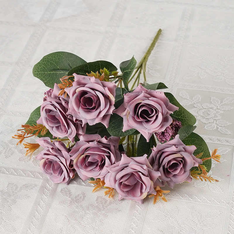 Lush and lifelike artificial flowers with different colours 7 heads