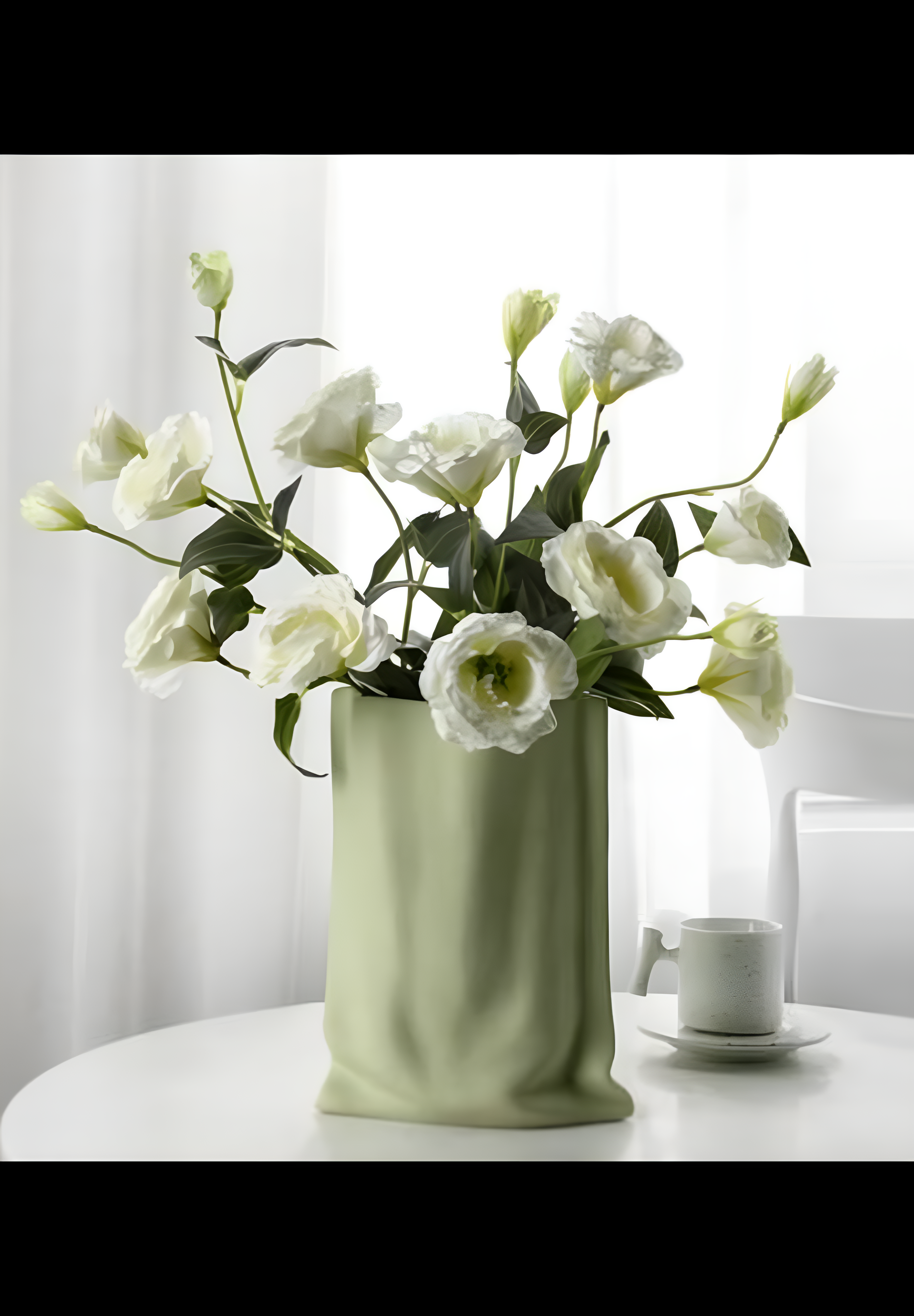 Hand pinched texture paper bag vase