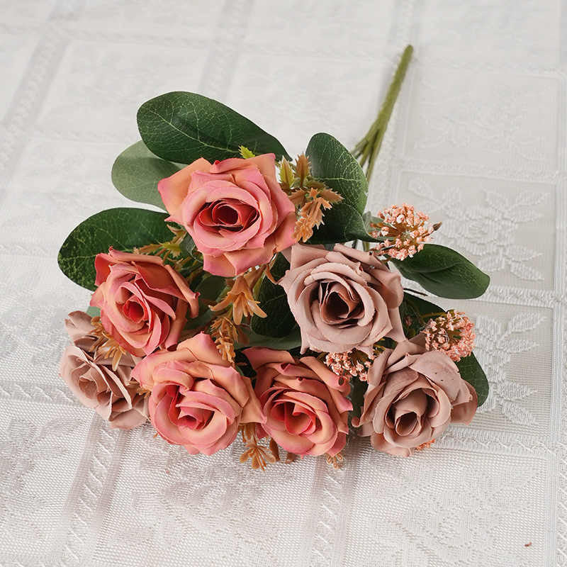 Lush and lifelike artificial flowers with different colours 7 heads