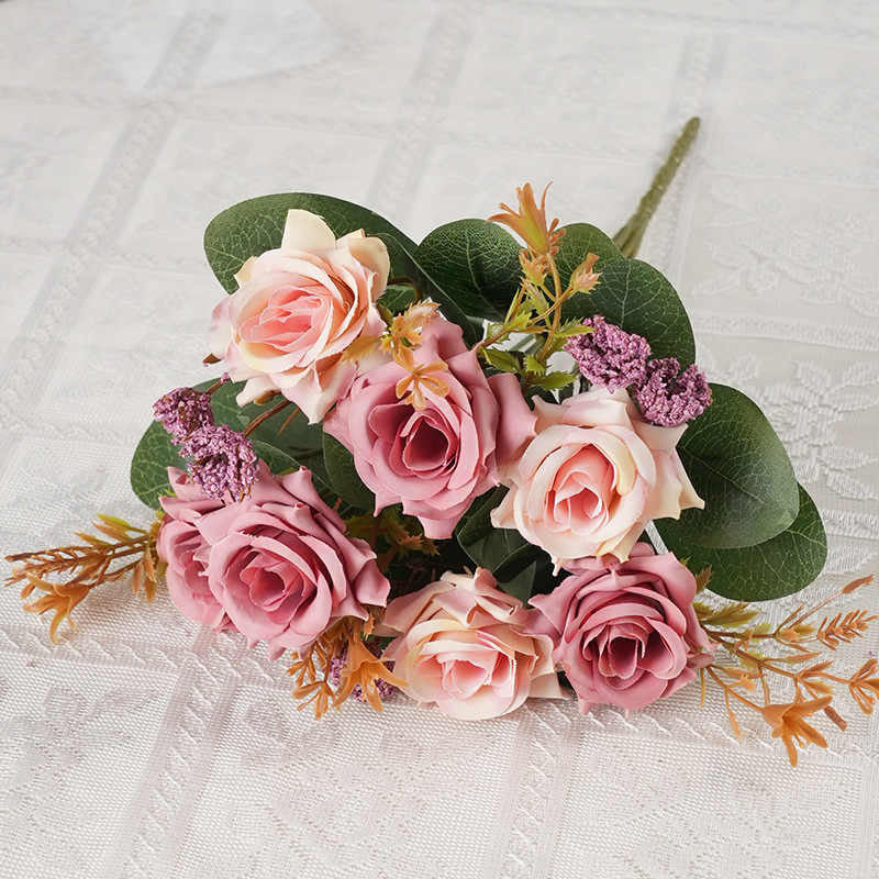 Lush and lifelike artificial flowers with different colours 7 heads