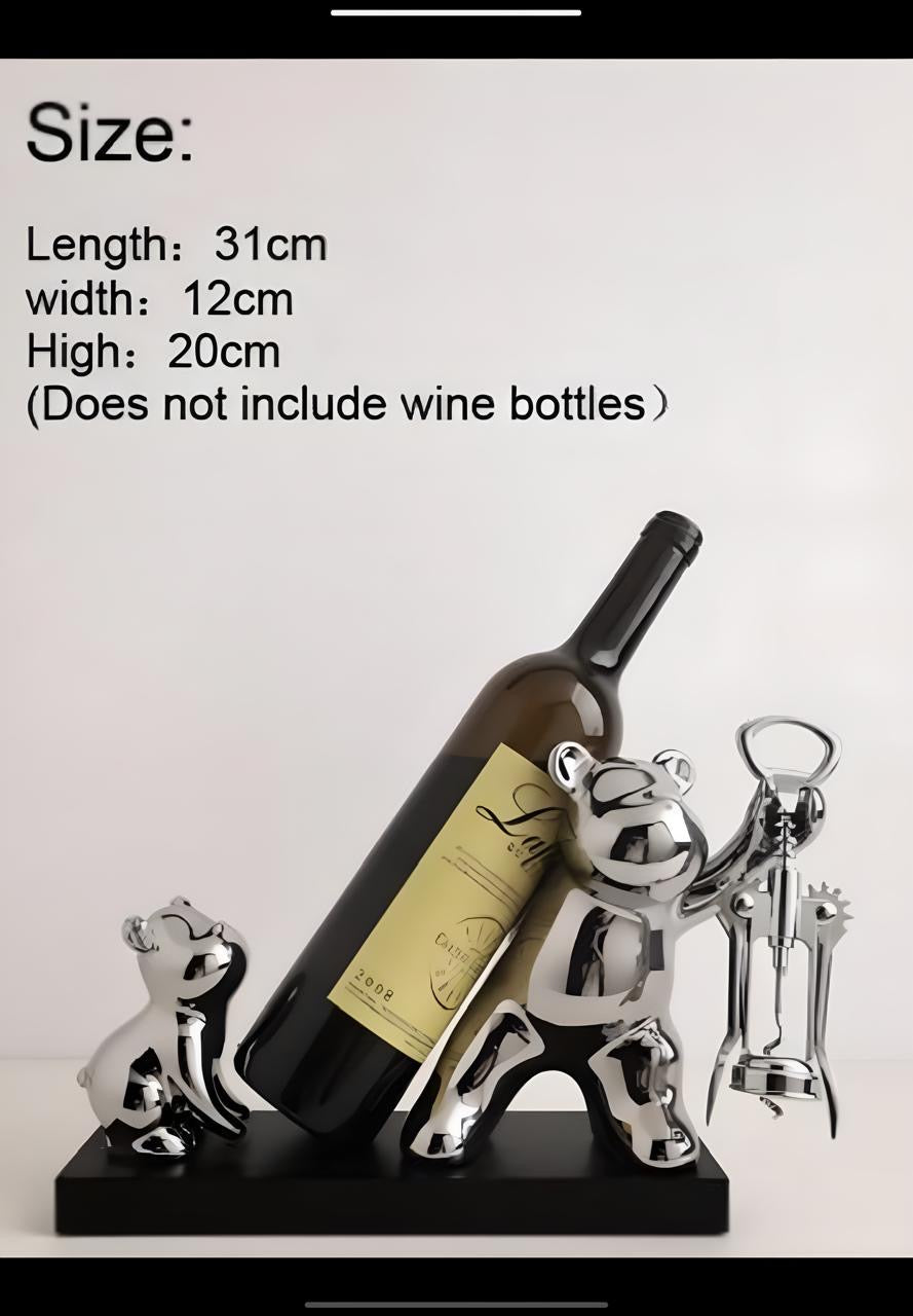 Parent-child violent bear wine rack-electroplated silver