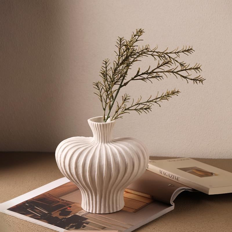 Lantern fruit flower vase-white large size